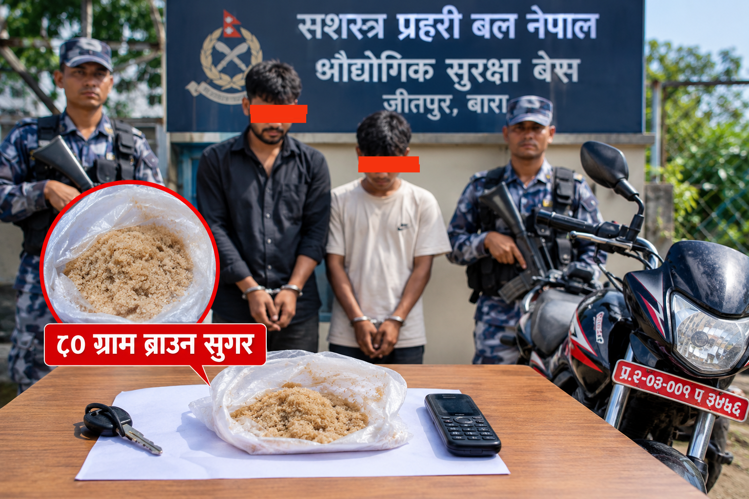 जीतपुरसिमरामा ८० ग्राम ब्राउन सुगरसहित दुई जना पक्राउ